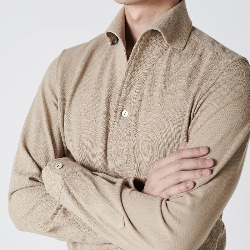 Shop the latest clothing deals – Huge discounts on fashion essentials!  Khaki Stretch-Cotton Pique Polo Shirt MFC0541
