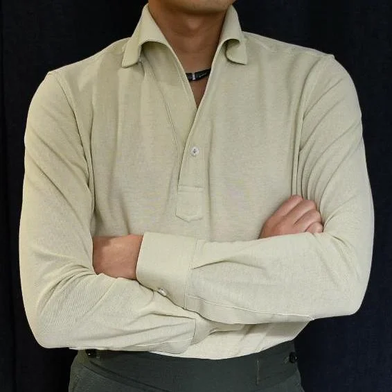 Seasonal discounts on stylish clothes – Perfect for any occasion!  Light Sand Stretch-Cotton Pique Polo Shirt MFC0406