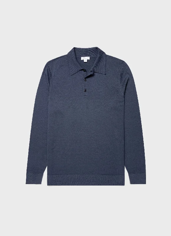 Look your best with exclusive savings on men’s fashion.  Men's Extra-Fine Merino Polo Shirt in Slate Blue
