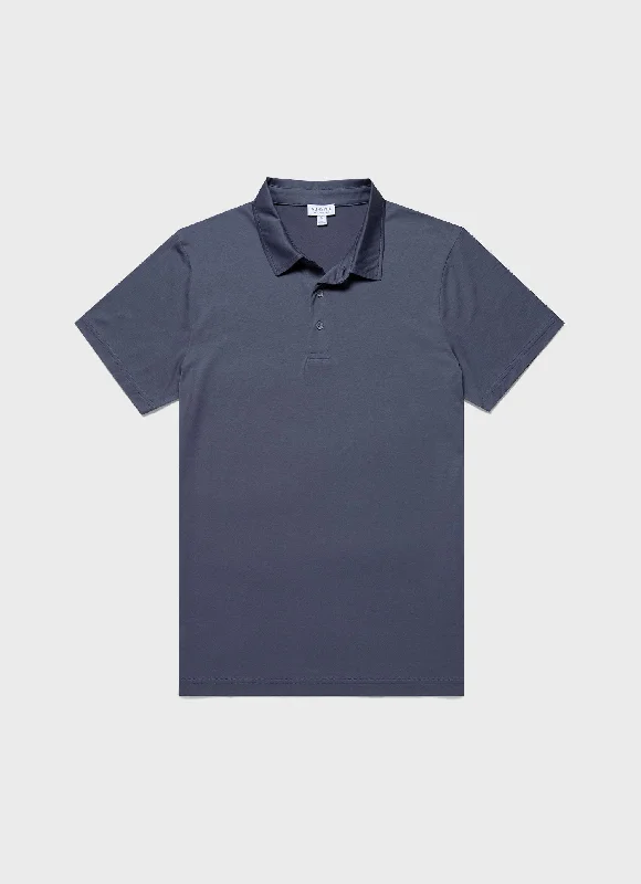 Shop clothing essentials at a fraction of the price – Men's Jersey Classic Polo Shirt in Slate Blue Shop clothing essentials at a fraction of the price – Men's Jersey Classic Polo Shirt in Slate Blue