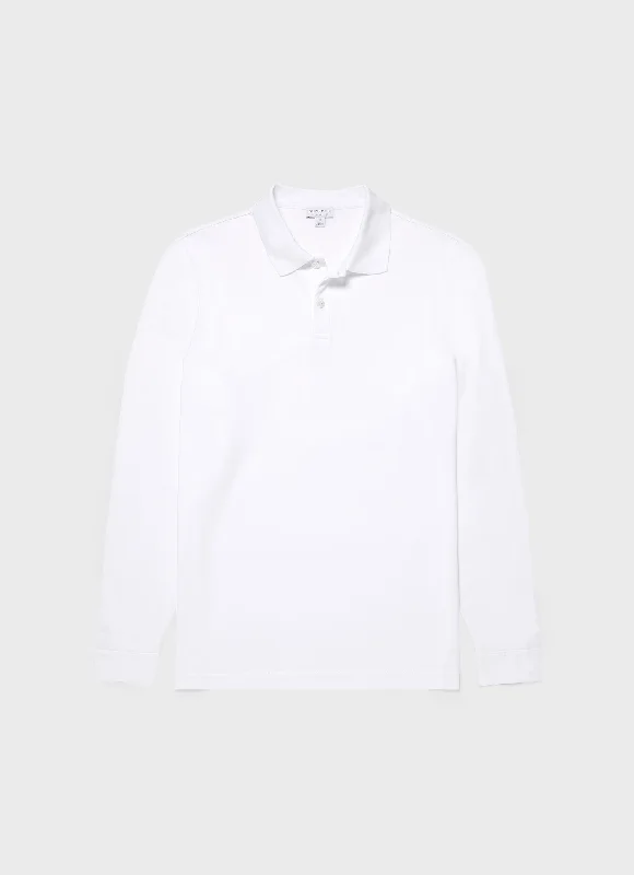 Upgrade your look with stylish, affordable men’s clothing.  Men's Long Sleeve Piqué Polo Shirt in White