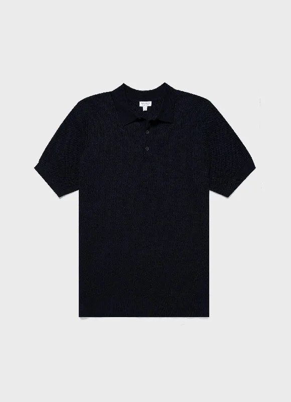 Don’t miss out – Limited-time Men's Sunspel x MR PORTER Racked Stitch Polo Shirt in Navy Don’t miss out – Limited-time Men's Sunspel x MR PORTER Racked Stitch Polo Shirt in Navy