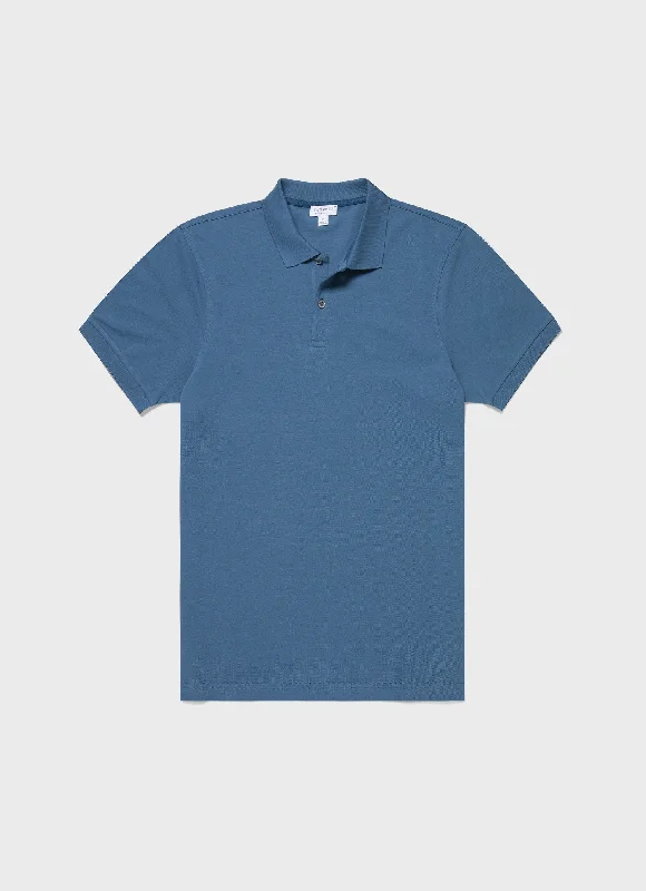 Shop the latest men's clothing trends at a fraction of the price.  Men's Piqué Polo Shirt in Steel Blue