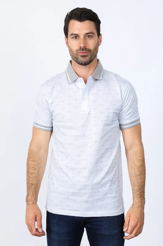 Shop affordable clothing for all occasions –  Mens Premium Cotton White Polo Shirt with Print