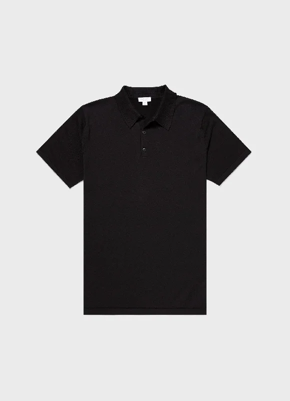 Shop now for the latest fashion trends and enjoy special promotions!  Men's Sea Island Cotton Polo Shirt in Black