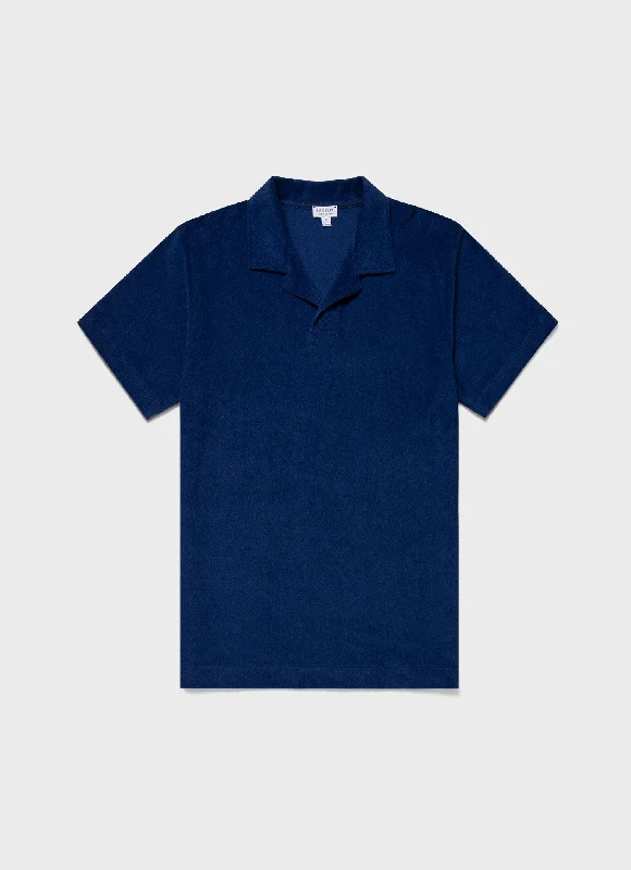 Exclusive discounts on men's fashion – shop today!  Men's Towelling Polo Shirt in Space Blue