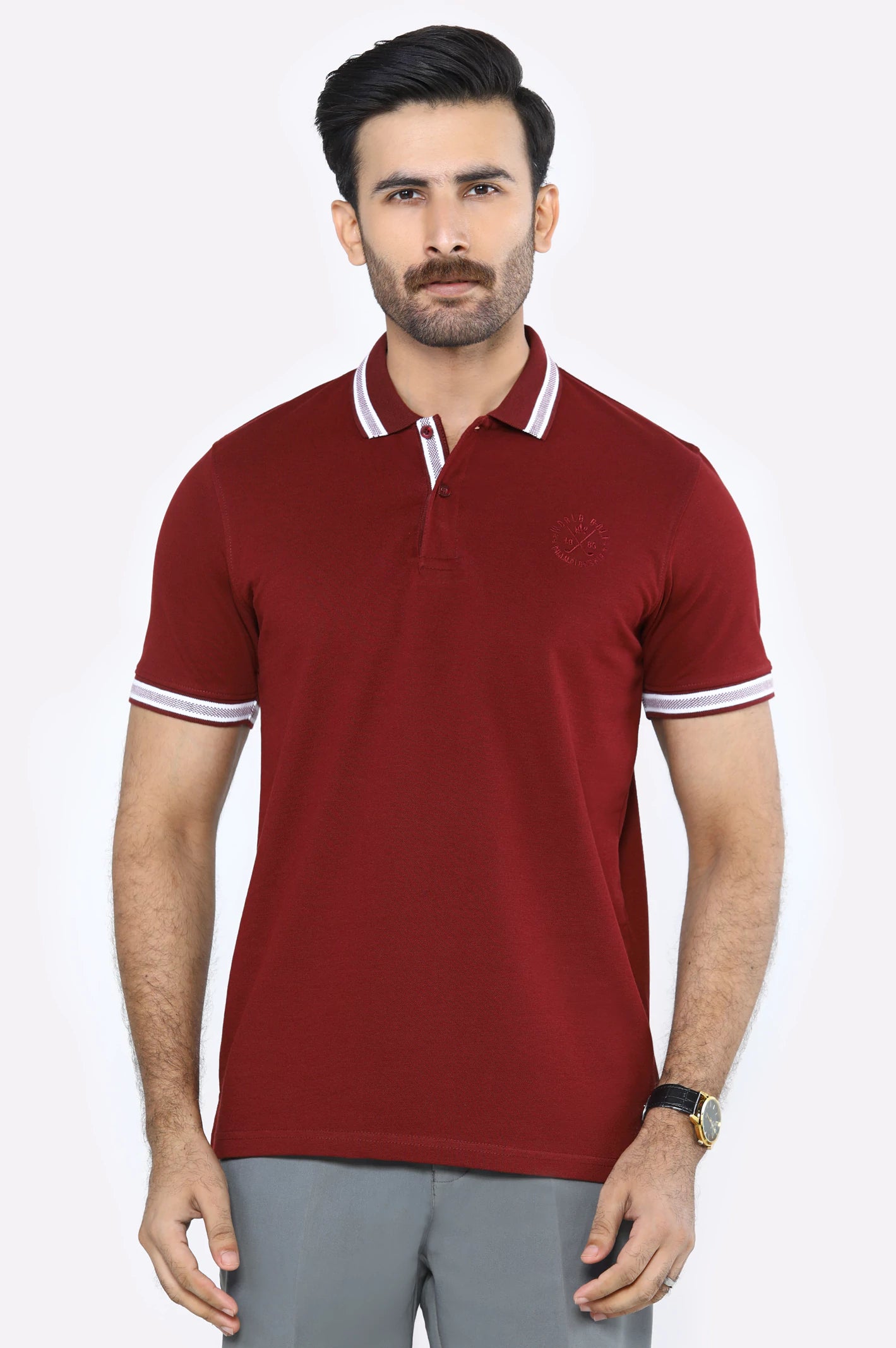 Seasonal clearance – Save on all clothing essentials this weekend.  Jacquard Collar Polo