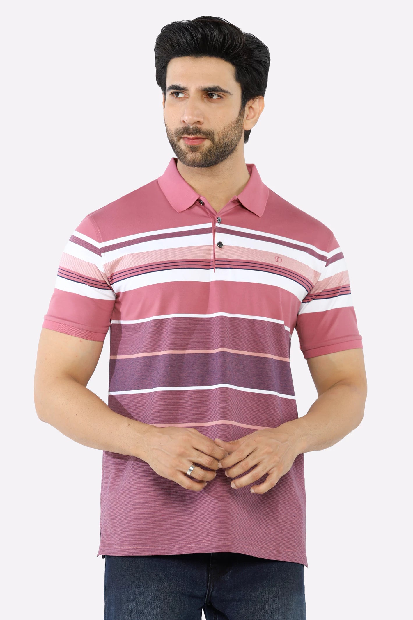 Save up to 60% on new arrivals in clothing – Shop now!  Pink Yarn Dyed Polo