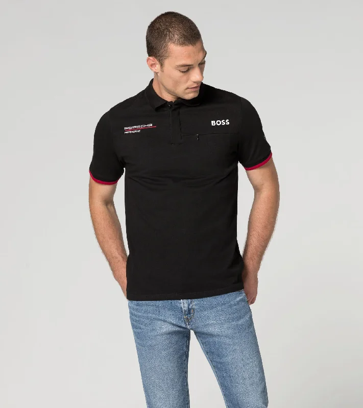 Exclusive online discounts – Shop clothing for every occasion!  Porsche Men's Boss Polo (Black) - Motorsport