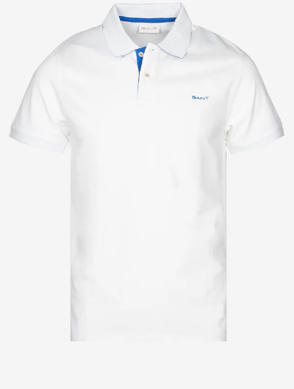 Shop clothing essentials at a fraction of the price –  Regular Contrast Pique Short Sleeve Rugger Eggshell