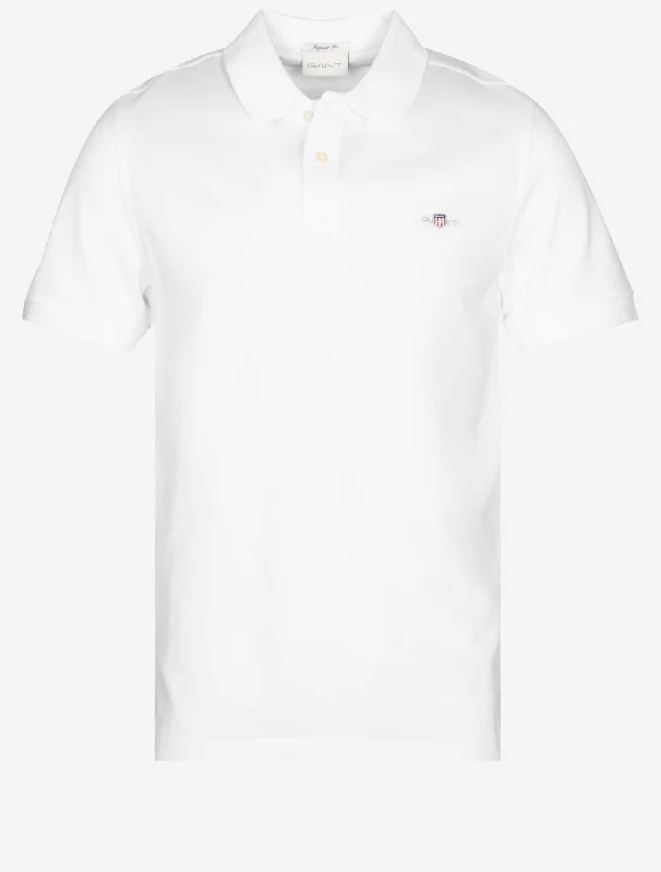 Shop the best clothing brands at amazing prices –   Regular Shield Short Sleeve Pique Polo White