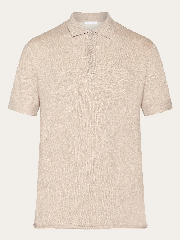 Exclusive offers on the latest clothing styles for men . Regular double layer knitted short sleeved polo - GOTS/Vegan - Nature Melange Exclusive offers on the latest clothing styles for men . Regular double layer knitted short sleeved polo - GOTS/Vegan - Nature Melange