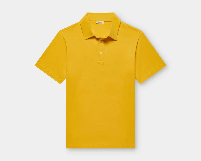 Fresh clothing styles are here – Shop now for exclusive discounts!  Saffron Yellow Egyptian Cotton Polo Shirt