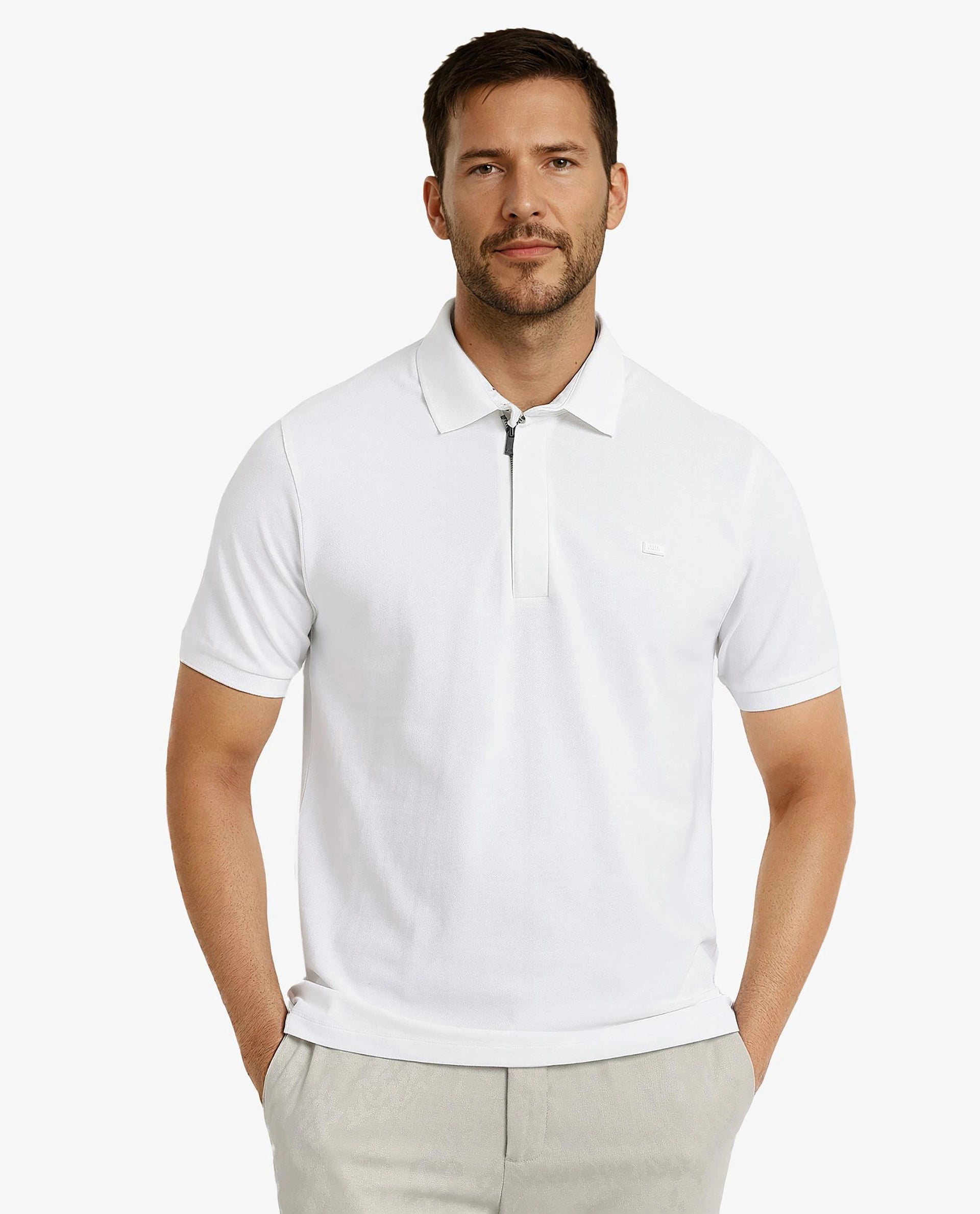 Best deals fashion – Don’t miss the latest clothing discounts. Rare Rabbit Men Salis-2 White Cotton Fabric Collared Neck Zipper And Snap Button Closure Half Sleeves Polo T-Shirt Best deals fashion – Don’t miss the latest clothing discounts. Rare Rabbit Men Salis-2 White Cotton Fabric Collared Neck Zipper And Snap Button Closure Half Sleeves Polo T-Shirt