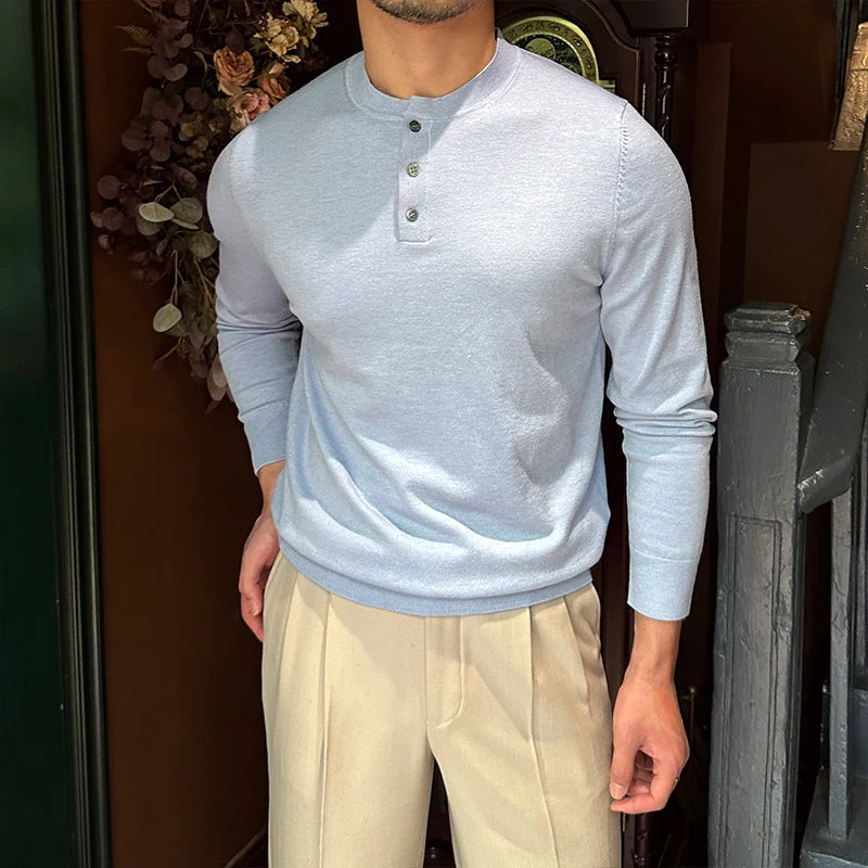 Hurry, the best deals on men’s fashion won’t last long! Slim-Fit Henley Knitted Long Sleeve T-Shirt Hurry, the best deals on men’s fashion won’t last long! Slim-Fit Henley Knitted Long Sleeve T-Shirt