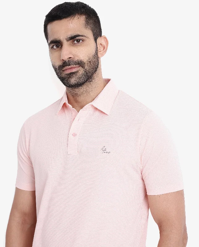 Flash deals on men’s clothing – Grab yours today! Rare Rabbit Men's Tunas Light Pink Cotton Polyester Fabric Collared Neck Half Sleeves Striped Polo T-Shirt Flash deals on men’s clothing – Grab yours today! Rare Rabbit Men's Tunas Light Pink Cotton Polyester Fabric Collared Neck Half Sleeves Striped Polo T-Shirt
