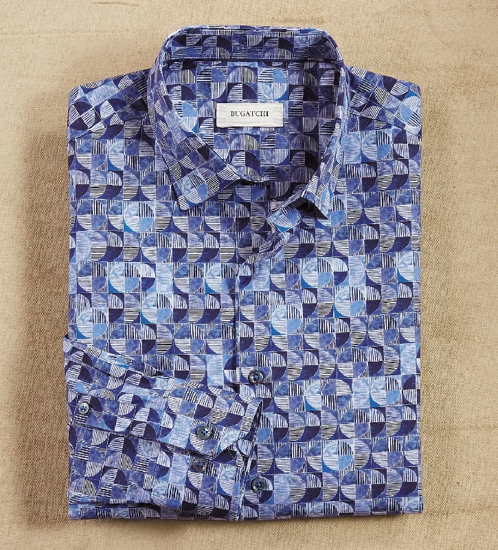 Shop the best clothing sales of the year!  Bugatchi Geo Print Long Sleeve Shirt
