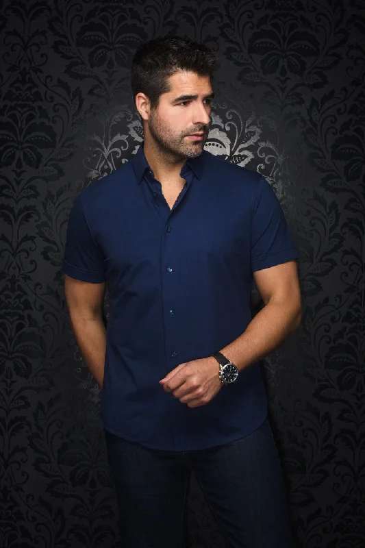 Flash sale: Save big on men's clothing this weekend! Au Noir Extensible Short Sleeve Shirt | Alex SLD Navy Flash sale: Save big on men's clothing this weekend! Au Noir Extensible Short Sleeve Shirt | Alex SLD Navy