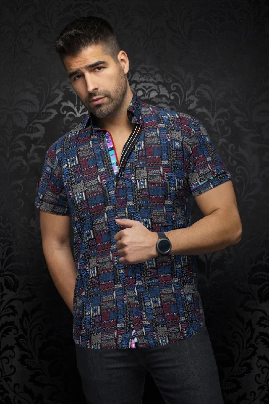 Limited-time promo – up to 70% off on men's essentials. Au Noir Extensible Short Sleeve Shirt | Finlay Black Multi Limited-time promo – up to 70% off on men's essentials. Au Noir Extensible Short Sleeve Shirt | Finlay Black Multi