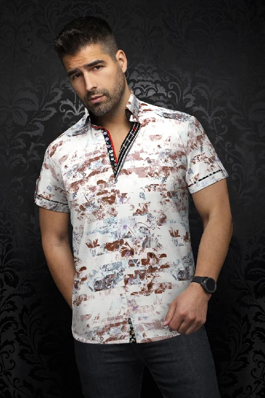 Exclusive offers on the latest clothing styles for men . Au Noir Extensible Short Sleeve Shirt | Suarez White Beige Exclusive offers on the latest clothing styles for men . Au Noir Extensible Short Sleeve Shirt | Suarez White Beige