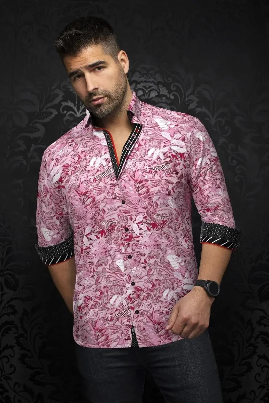 Shop exclusive offers on men’sapparel   AU NOIR I Long Sleeve Shirt I Adrien Pink
