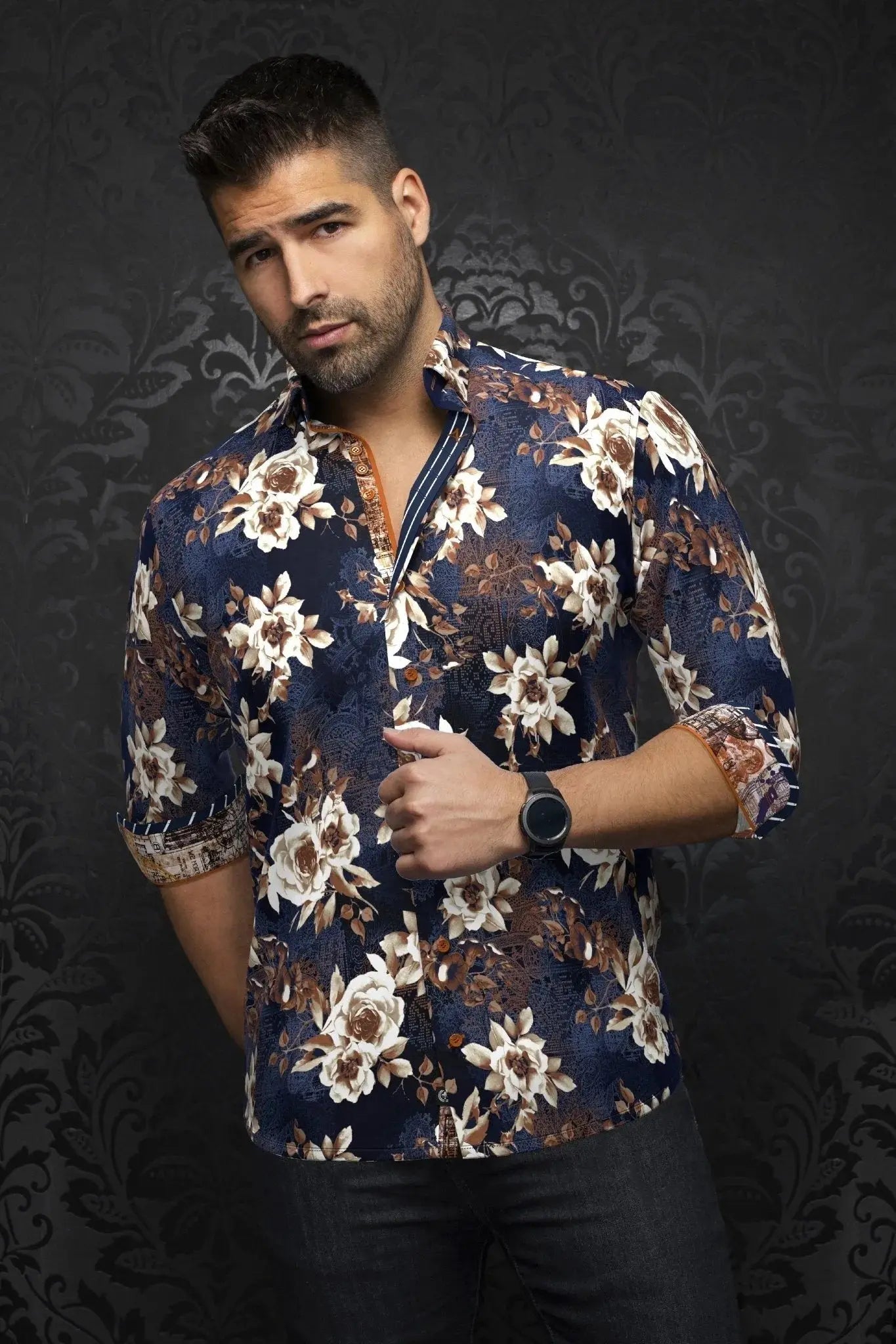 Upgrade your wardrobe with stylish men's apparel – now on sale! AU NOIR I Long Sleeve Shirt I Rossetti Navy Upgrade your wardrobe with stylish men's apparel – now on sale! AU NOIR I Long Sleeve Shirt I Rossetti Navy