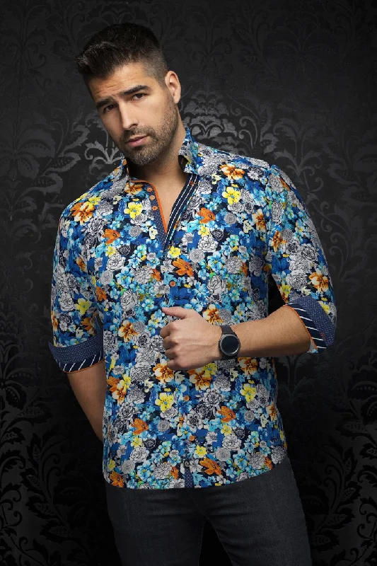 Final clearance: Men’s clothing items up to 70% off! Au Noir Stretch Shirt | Florina Turquoise Multi Final clearance: Men’s clothing items up to 70% off! Au Noir Stretch Shirt | Florina Turquoise Multi