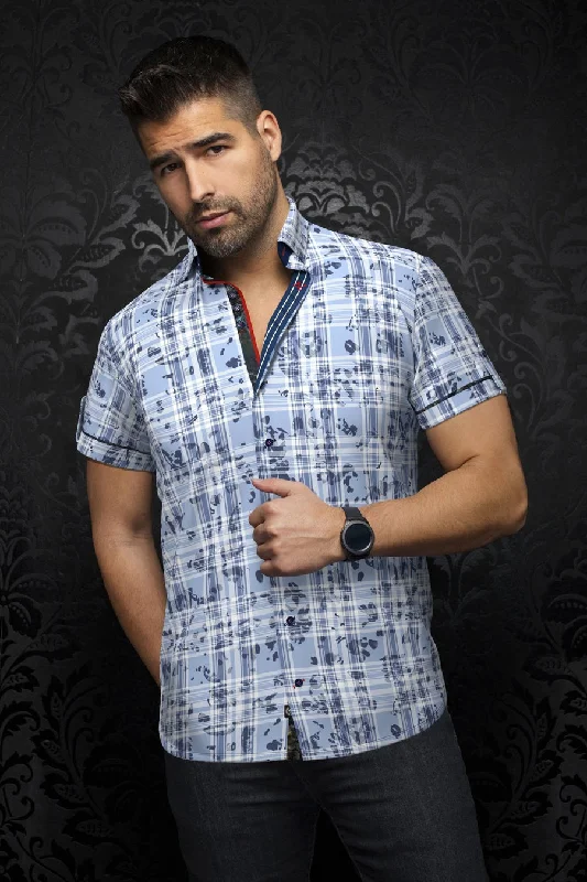 Shop the latest styles in men’s fashion – don’t miss out on these deals! Au Noir Stretch Short-Sleeve Shirt | Noriyo Blue Shop the latest styles in men’s fashion – don’t miss out on these deals! Au Noir Stretch Short-Sleeve Shirt | Noriyo Blue