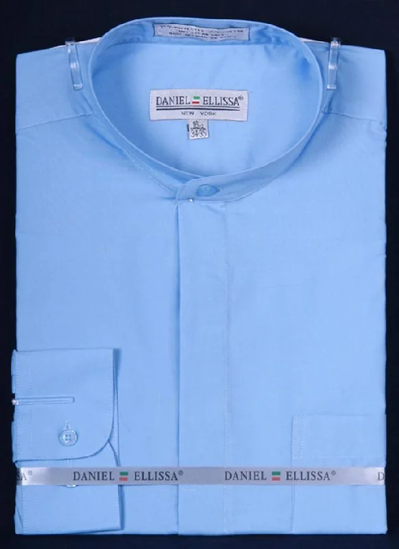 Exclusive offers on the latest clothing styles for men . Banded Collar Dress Shirt, Light Blue Exclusive offers on the latest clothing styles for men . Banded Collar Dress Shirt, Light Blue