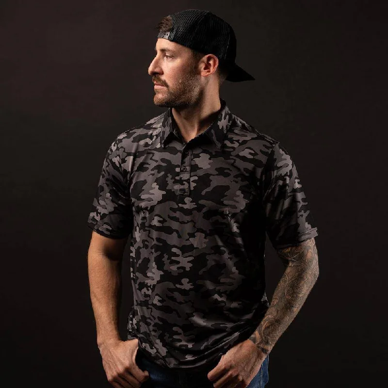 Exclusive discounts on all types of clothing – Shop now!  Men's Polo - Black Camo