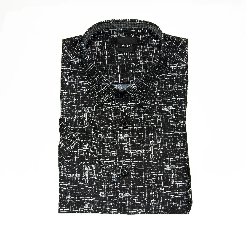 Shop trendy clothing for every season – Special promotion today. Black Short Sleeve Patterned Slim-Fit Designer Shirt Shop trendy clothing for every season – Special promotion today. Black Short Sleeve Patterned Slim-Fit Designer Shirt