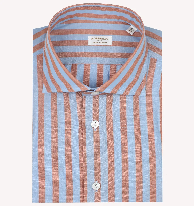 Save big on men’s casual wear – today only! Borriello Stripe Dress Shirt in Chambray Rust Save big on men’s casual wear – today only! Borriello Stripe Dress Shirt in Chambray Rust
