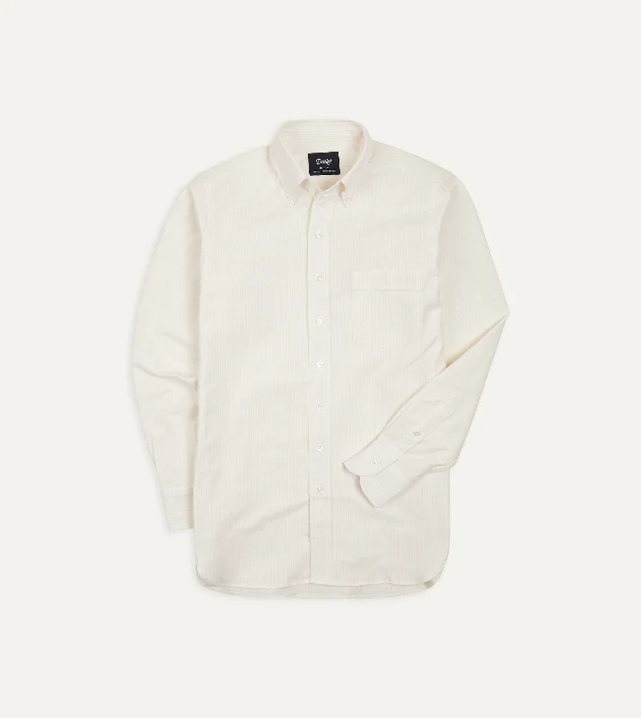 Get 25% off select men’s clothing when you shop online! Cream Ticking Stripe Cotton Oxford Cloth Button-Down Shirt Get 25% off select men’s clothing when you shop online! Cream Ticking Stripe Cotton Oxford Cloth Button-Down Shirt