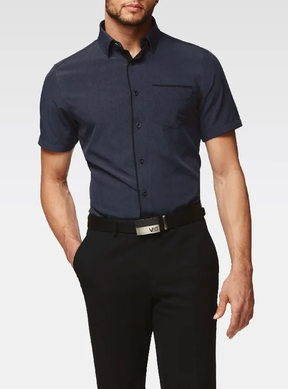 Shop stylish men’s clothing and enjoy amazing discounts. Dark navy stretch short-sleeved shirt Shop stylish men’s clothing and enjoy amazing discounts. Dark navy stretch short-sleeved shirt