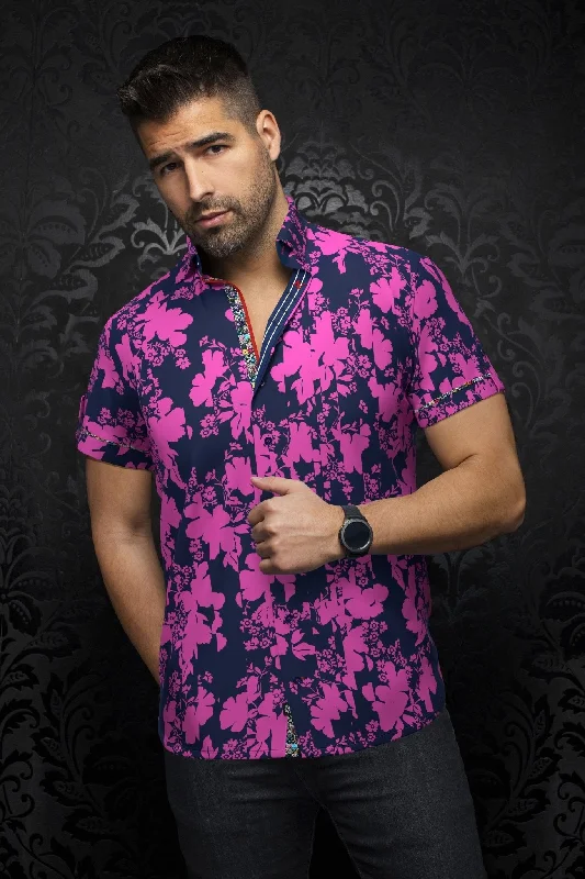 Shop the best clothing brands at amazing prices – AU NOIR | Short Sleeve Shirt | Doriot Fuchsia Shop the best clothing brands at amazing prices – AU NOIR | Short Sleeve Shirt | Doriot Fuchsia