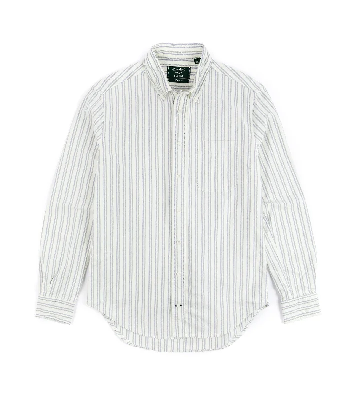 Limited-time sale: Save on all your favorite clothing items. Gitman Vintage Brushed Cotton Oxford Split Stripe Button Down Shirt: Navy Limited-time sale: Save on all your favorite clothing items. Gitman Vintage Brushed Cotton Oxford Split Stripe Button Down Shirt: Navy