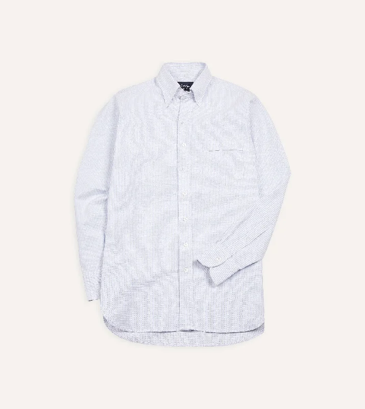 Shop exclusive offers on men’sapparel Light Blue Ticking Stripe Cotton Oxford Cloth Button-Down Shirt Shop exclusive offers on men’sapparel Light Blue Ticking Stripe Cotton Oxford Cloth Button-Down Shirt