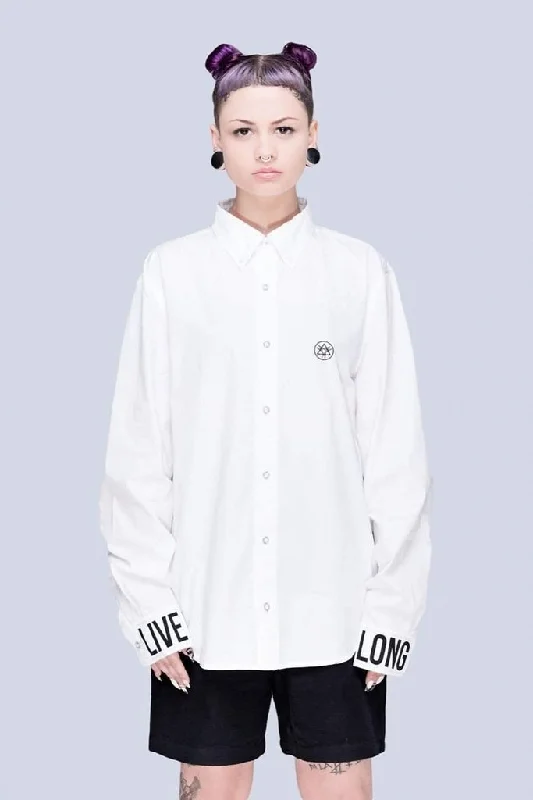Massive markdowns on clothing items you love – Hurry before they’re gone! Live Long White Shirt - Unisex Massive markdowns on clothing items you love – Hurry before they’re gone! Live Long White Shirt - Unisex