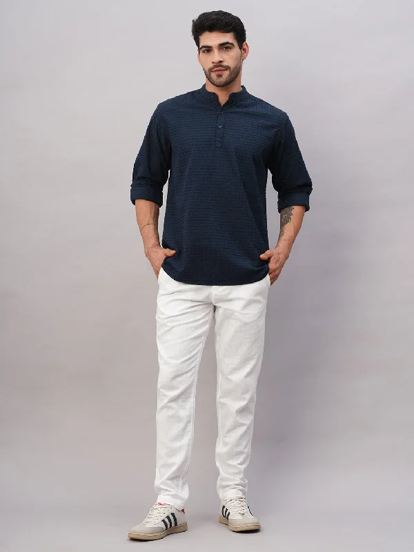 – Shop stylish items today!  Men's Navy Cotton Regular Fit Shirt
