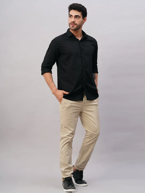 Save on trendy clothing for every season –Shoppers get exclusive deals. Men's Black Cotton Slim Fit Shirt Save on trendy clothing for every season –Shoppers get exclusive deals. Men's Black Cotton Slim Fit Shirt