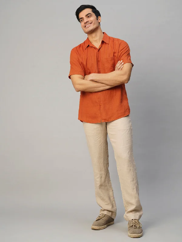 Shop the latest fashion trends with huge savings on all clothing. Men's Rust 100% Linen Regular Fit Shirt Shop the latest fashion trends with huge savings on all clothing. Men's Rust 100% Linen Regular Fit Shirt
