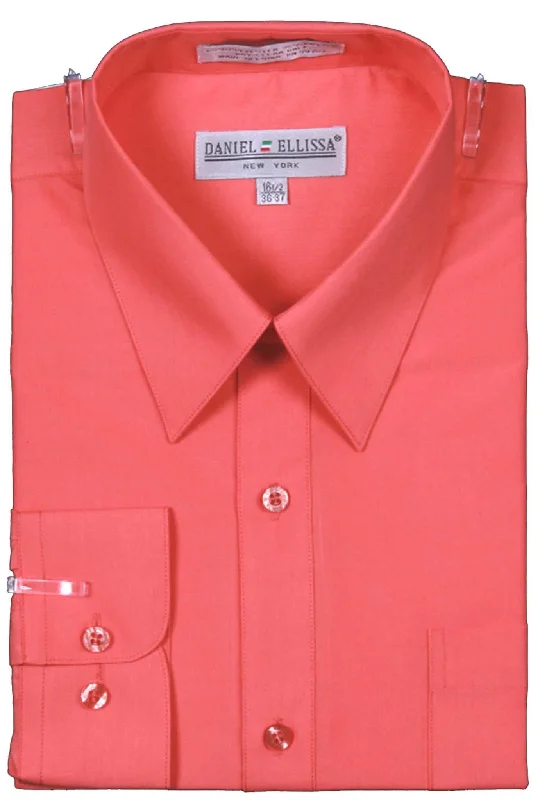 Update your look for less with men’s clothing on sale. Men's Basic Dress Shirt with Convertible Cuff -Color Coral Update your look for less with men’s clothing on sale. Men's Basic Dress Shirt with Convertible Cuff -Color Coral