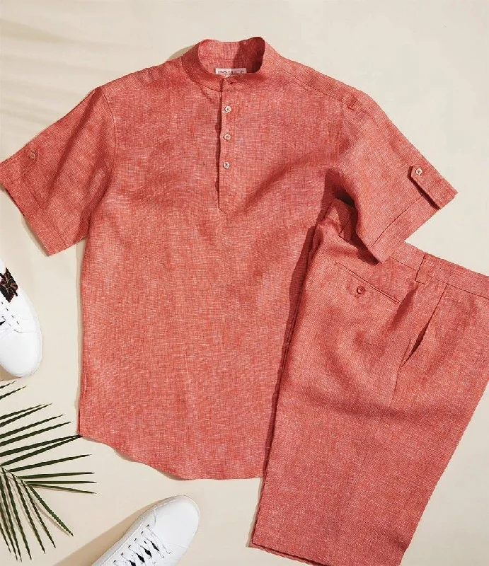 Big discounts – Shop now for amazing deals. MEN'S TANGY ORANGE LINEN BANDED COLLAR POP OVER SHIRT BY INSERCH Big discounts – Shop now for amazing deals. MEN'S TANGY ORANGE LINEN BANDED COLLAR POP OVER SHIRT BY INSERCH