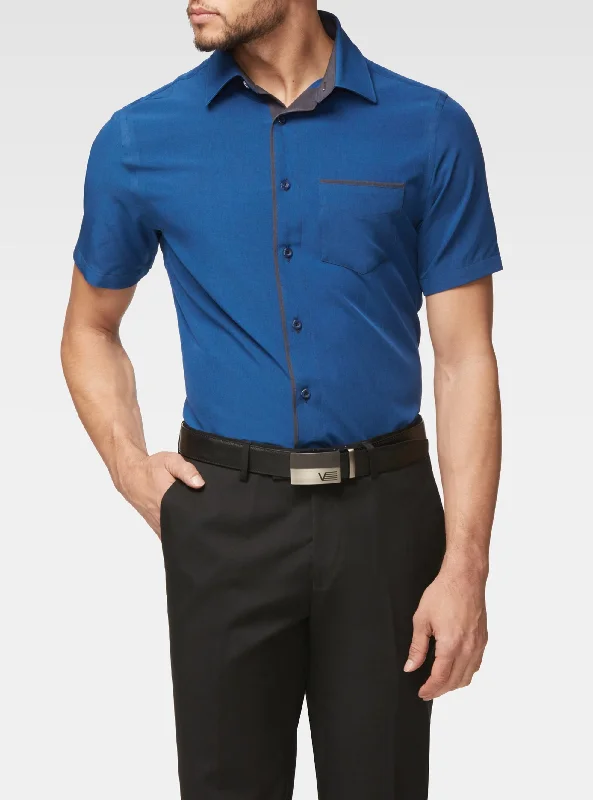 Shop affordable clothing for all occasions –  Navy stretch short-sleeved shirt