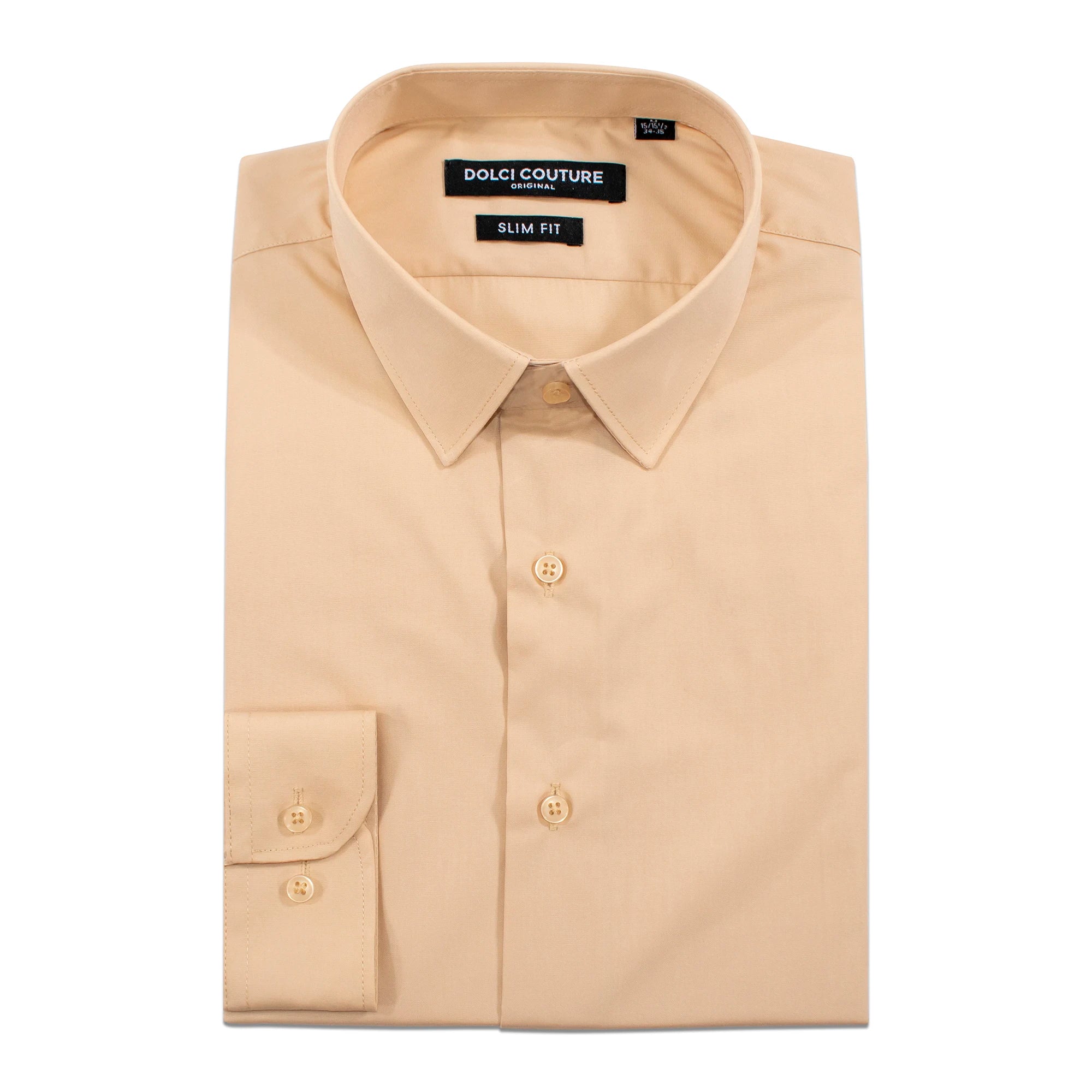 Seasonal sale  Nude/Tan Stretch Slim-Fit Dress Shirt