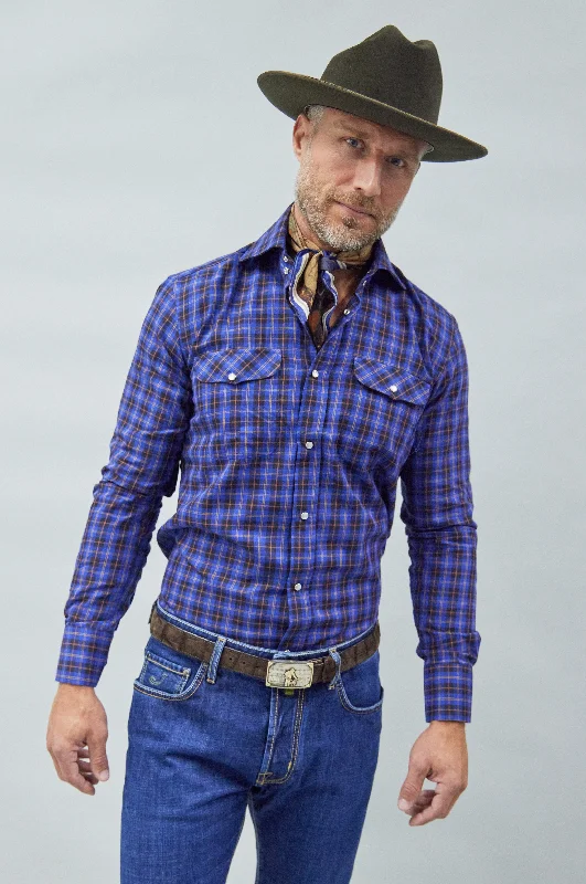 Buy more, save more –  Plaid Kacey Field Shirt in Blue