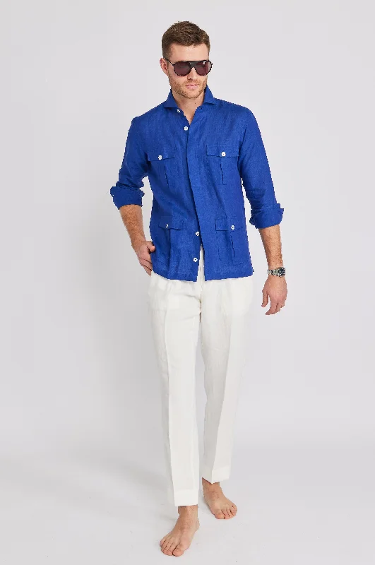 Get fresh fashion for less – Shop trendy clothing at discounted prices.  Positano Linen Work Shirt in Cobalt