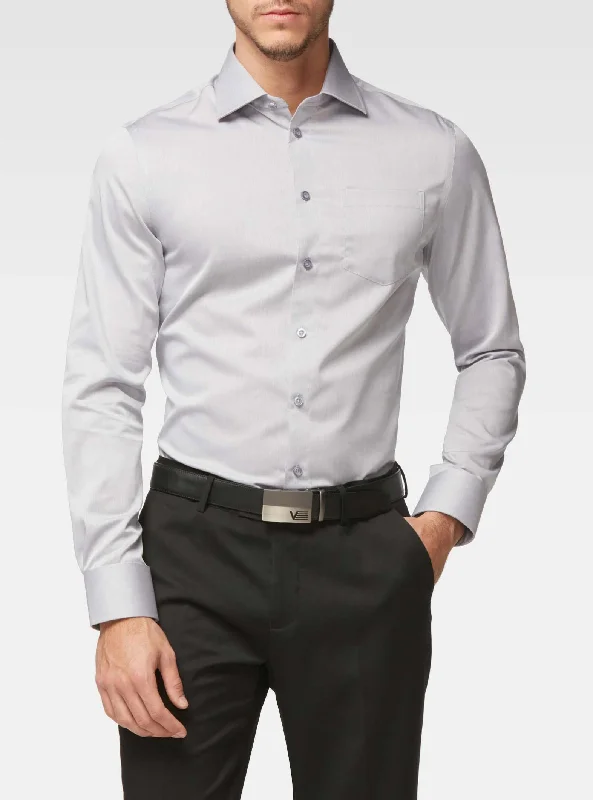 Seasonal sale  Semi-fitted two-tone end-on-end shirt