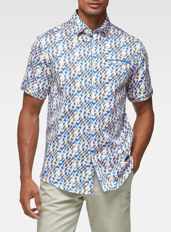 Look your best with exclusive savings on men’s fashion. Short-sleeved techno shirt with blue print Look your best with exclusive savings on men’s fashion. Short-sleeved techno shirt with blue print