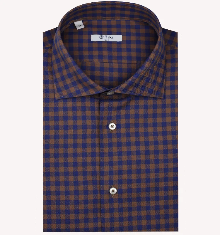 Men’s fashion just got more affordable – shop now! Tiki Check Sport Shirt in Brown Navy Men’s fashion just got more affordable – shop now! Tiki Check Sport Shirt in Brown Navy